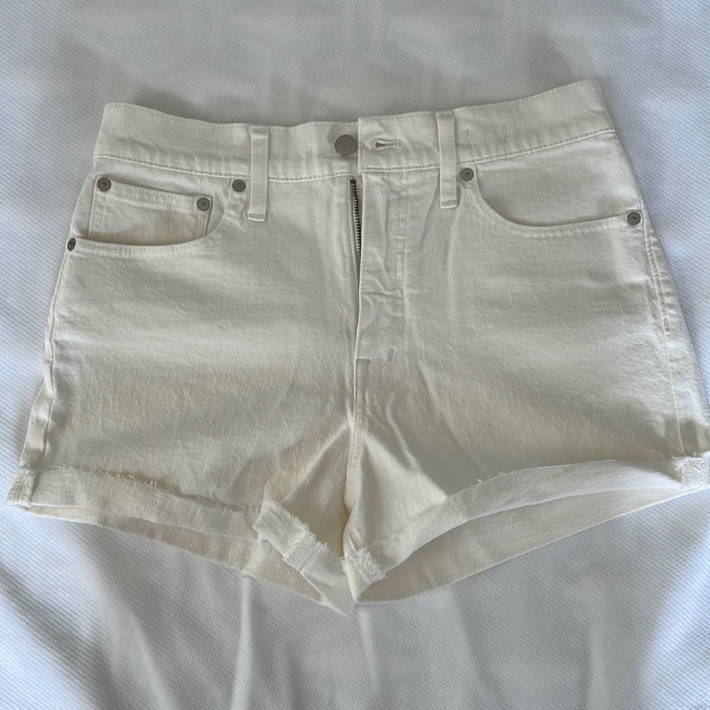 Madewell High Rise 3” Inseam White Denim Shorts